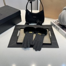 샤* 라쿤 금장 로고 스웨이드 장갑