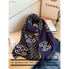 샤* 사선 패턴 포인트 로고 네이비 머플러 (제니착용)