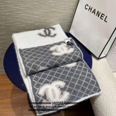 샤* 사선 패턴 포인트 로고 그레이 머플러 (제니착용)