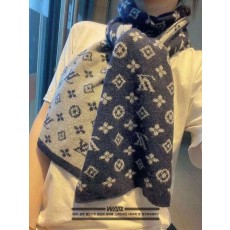 루* 모노그램 하프패턴 네이비 머플러