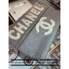 샤* 캐시미어 베이직 로고 그레이 숄