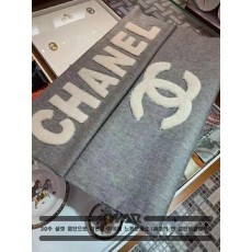 샤* 캐시미어 베이직 로고 그레이 숄