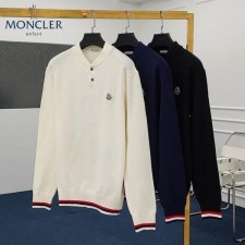 배색라인 캐시미어 헨리넥 니트