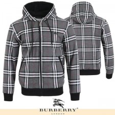 버** 기마 자수 체크 후드 집업