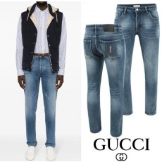 구* 자가드 버티컬 자수 융기모 슬림진