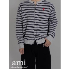 아* 자수로고 단가라 라운드넥 가디건