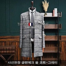 톰* 사선완장 글렌체크 울 코트