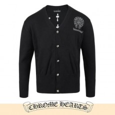 크* 실버 스티치 말굽 울 가디건