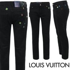 루* 네온 멀티자수 블랙 슬림 일자진 피치 기모 원단