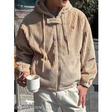 메* 키츠네 코듀로이 후드 숏 점퍼