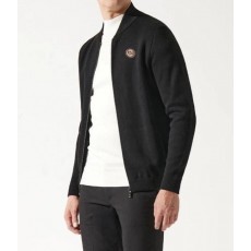 구* 골드스틸 레더 램스울 니트 집업