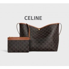 셀** 소프트 쇼퍼 백  트리옹프 캔버스  카프스킨 풀박스