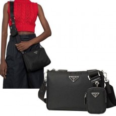 프** 고급 리 나일론 메신저 크로스백