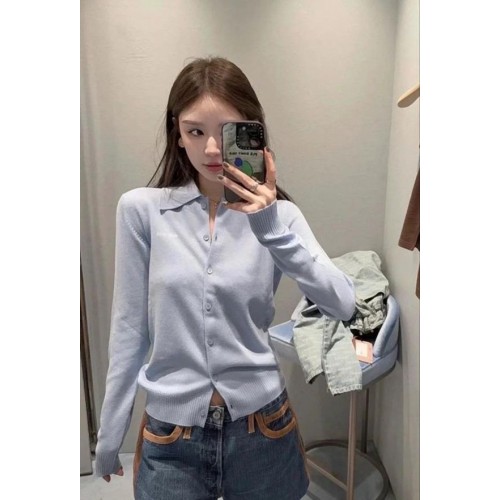 미*** 인따르시아 카라 니트 가디건  수입