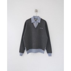 미*** 26 페이크 레이어드 울 폴로 스웨터  수입