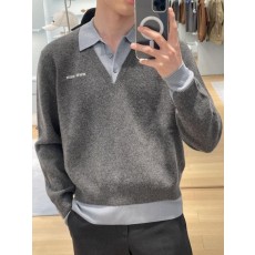 미*** 26 페이크 레이어드 울 폴로 스웨터  수입