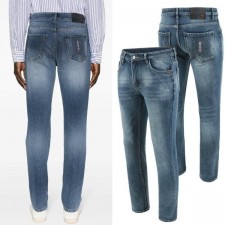 구* 자가드 레터링자수 워싱 청바지